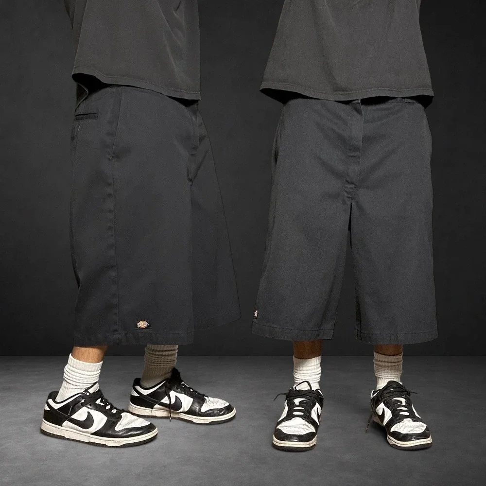 Dickies Loose Fit Work Shorts Black Baggy Skater Size 36 90s Y2K Retro